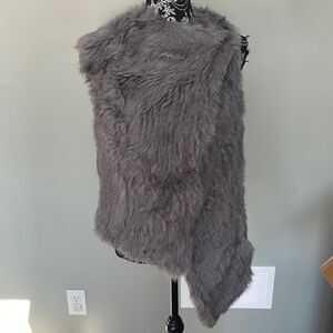 Grey Cashmere with Real Fur Vest